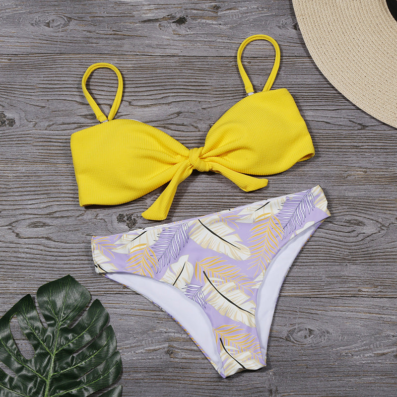 Knotted Bandeau Bikini Set